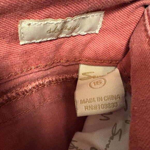Seven7 Women's Size 16 Faded Coral Skinny Jeans - Picture 3 of 5